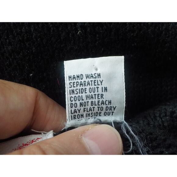 Sarah Morgan Black Knit Tunic Sweater Dress Size Large Gold Embellished Ramie - Picture 8 of 10